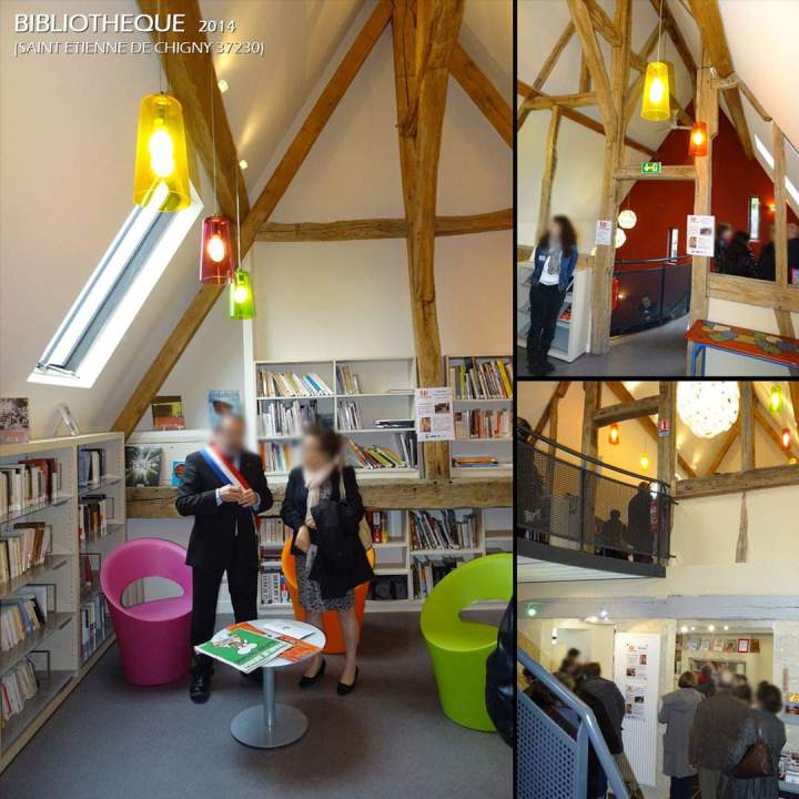 Aménagement d'une bibliothèque dans une ancienne fermette Sud Sarthe (2)