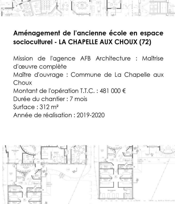 Aménagement de l'ancienne école en espace socioculturel Sud Sarthe