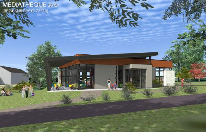 Construction d'une bibliothèque  médiathèque Sud Sarthe (1)