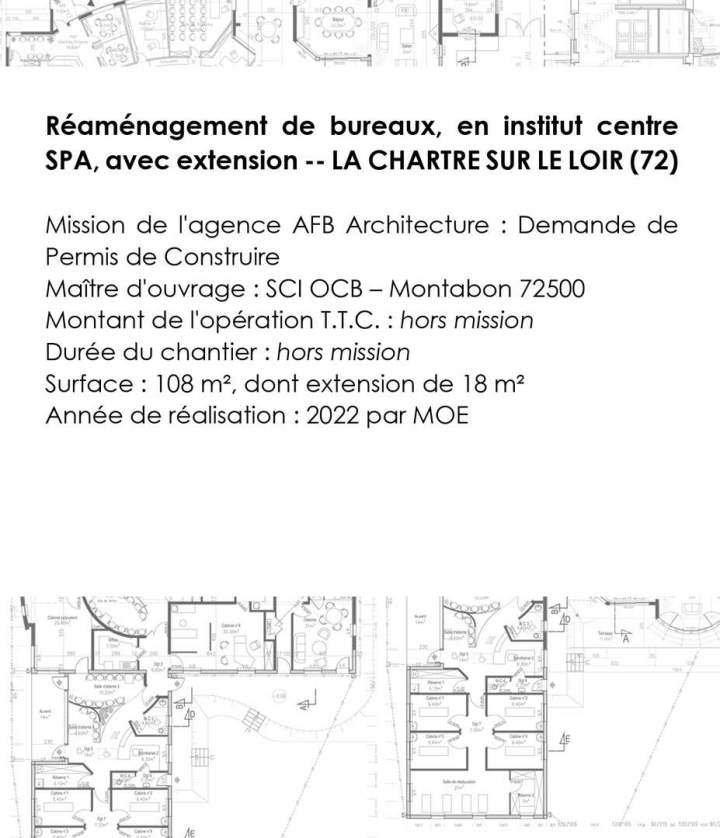 Réaménagement de bureaux, en institut centre SPA, avec extension Sud Sarthe (1)