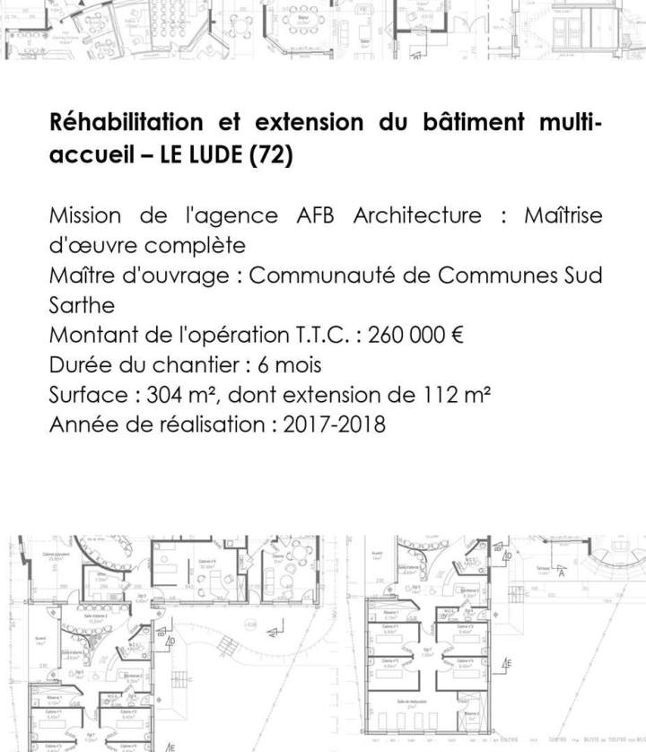 Réhabilitation et extension du bâtiment multi accueil Sud Sarthe
